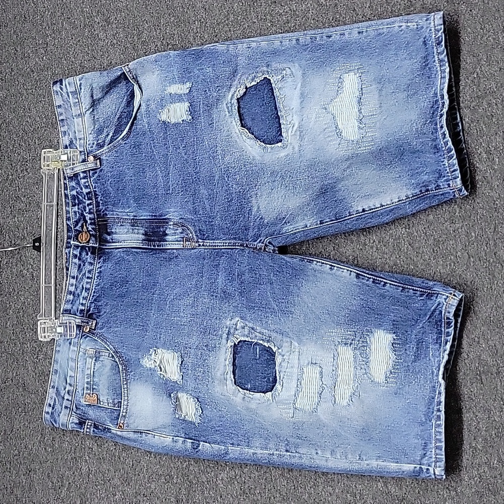 GrindHouse Denim Cut Off Shorts Size 44x13(Actual) Punk Factory Destressed